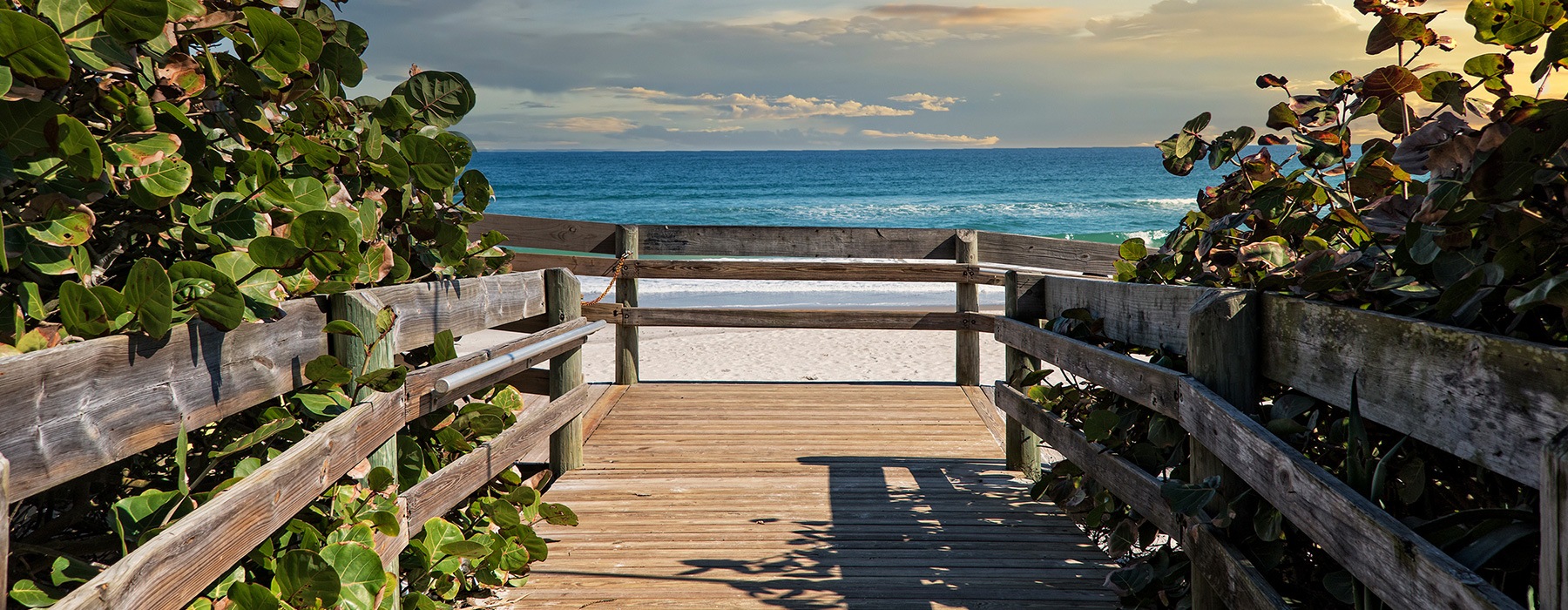 lifestyle image of a dock leading to the ocean